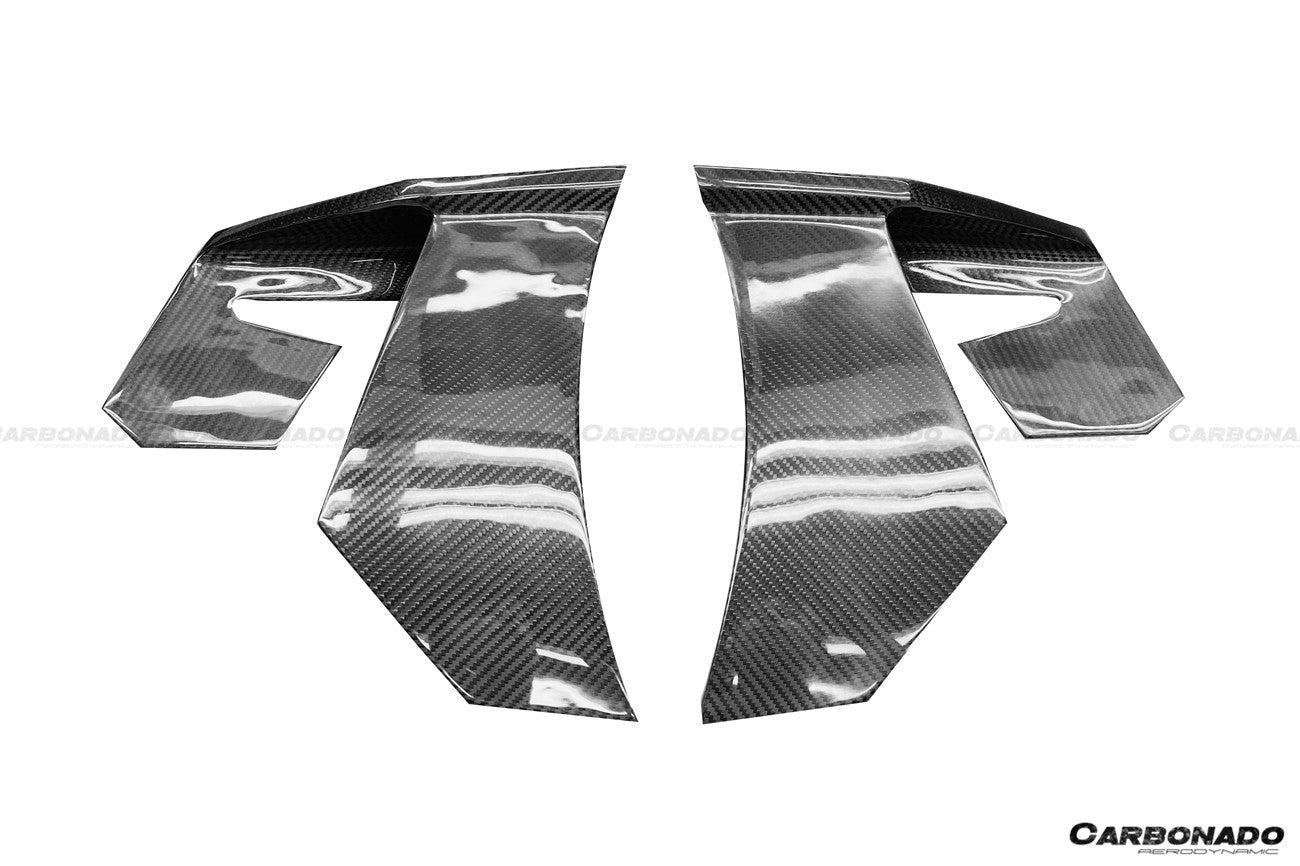 2020-2023 McLaren GT WP Style DRY Carbon Fiber Rear Bumper Side Canards - Carbonado