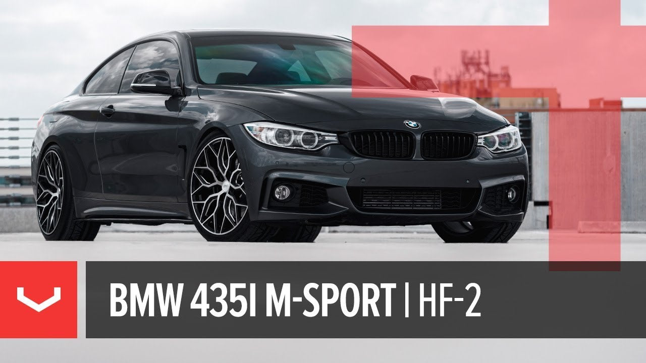 19" Vossen HF2 Brushed Gloss Black 5x112 ( Staggered Setup ) ( Set of 4 )