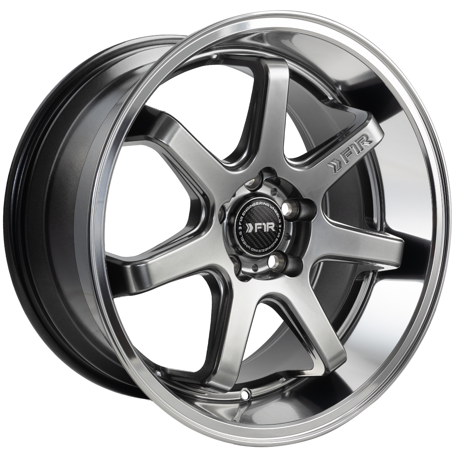 F1R FC7 18x9.5 ET35 Hyper Black/Polish Lip 5x100 – ( Square Set of