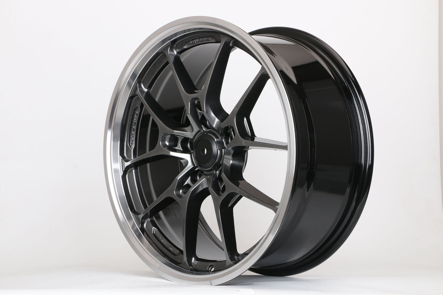 E1304 Hyper Black Machined Lip 17x7.5 ET35 5.114 – (Square Set of 4)