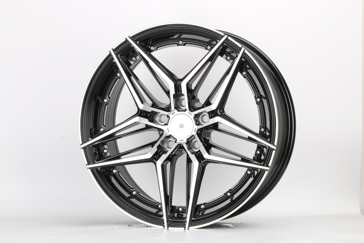 E1515 Black Machined Face 19x8.5 ET35 5.114 – (Square Set of 4)