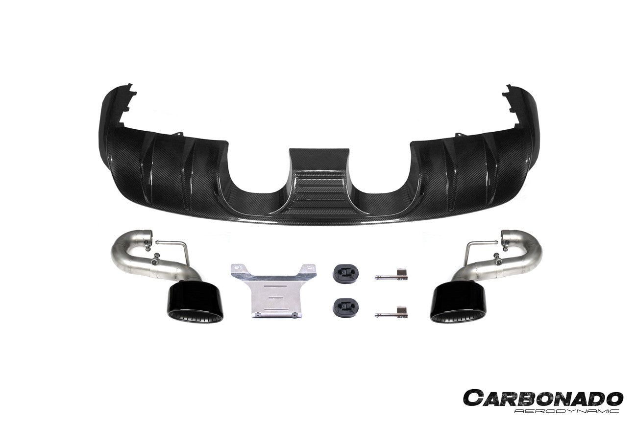 2018-2025 Porsche 9Y0.1 9Y0.2 9YA 9YB Cayenne S E-Hybrid TurboGT-Style Rear Diffuser With Exhaust Adapter Pipe