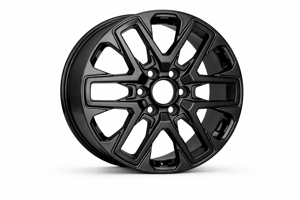 E208 Satin Black 18x7.5 6x139.7 Square Wheels ET50 β Set of 4