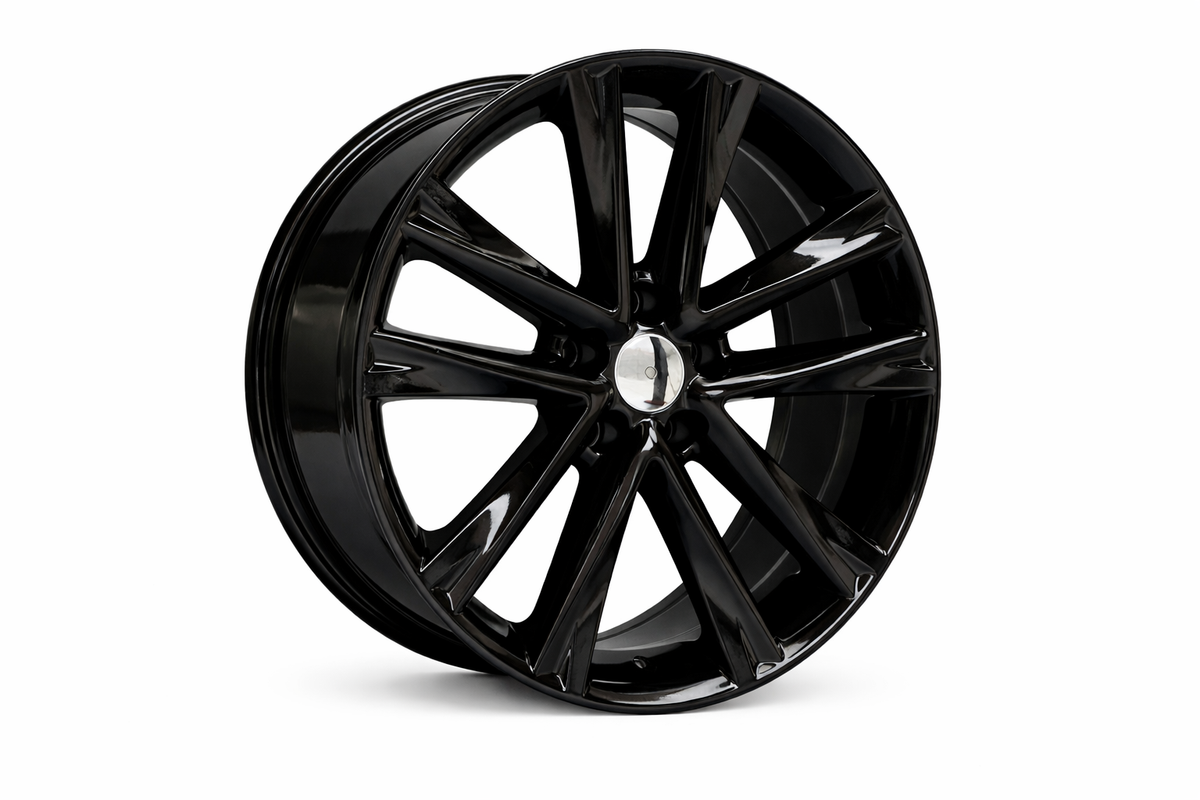 E225 Gloss Black 17x7 5x112/5x114.3 Square Wheels ET40 β Set of 4