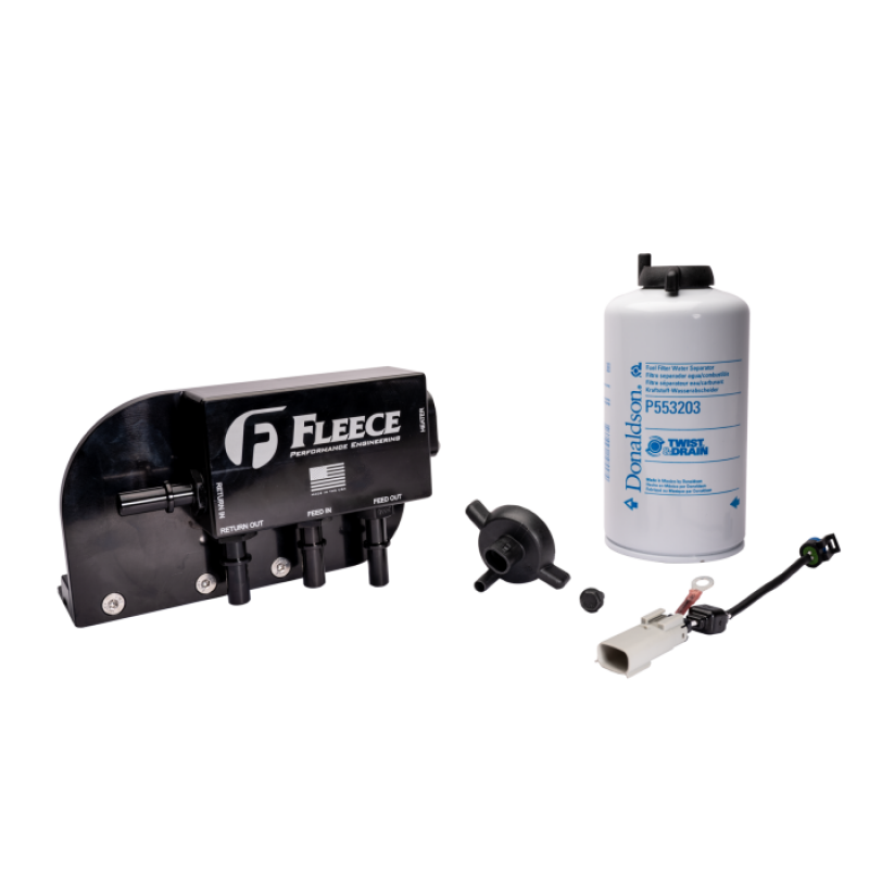 Fleece Performance 17-26 Ford F250-550 Powerstroke Under Bed Fuel Filter Assembly