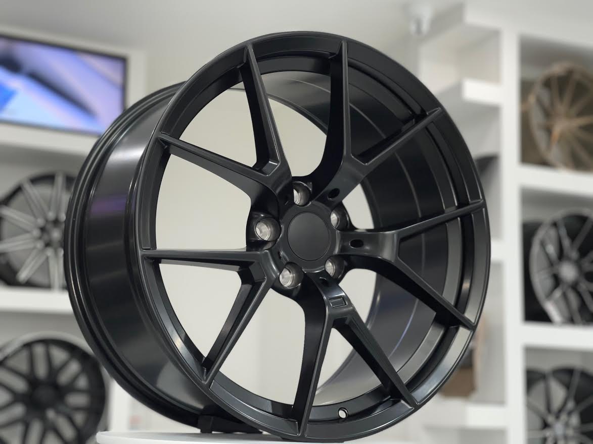 E705 Satin Black 19x8.5 ET35 5.120 - Square Set (4 Wheels)