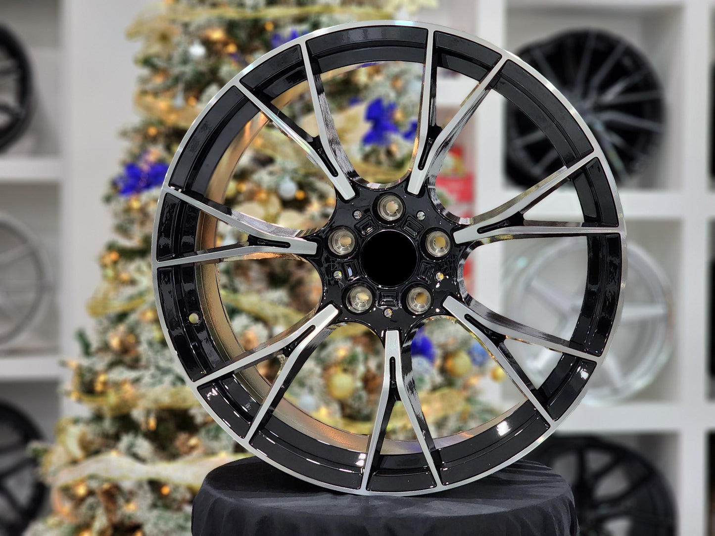 E712 Black Machined Face 20x8.5 ET35 5.120 - Square Set (4 Wheels)