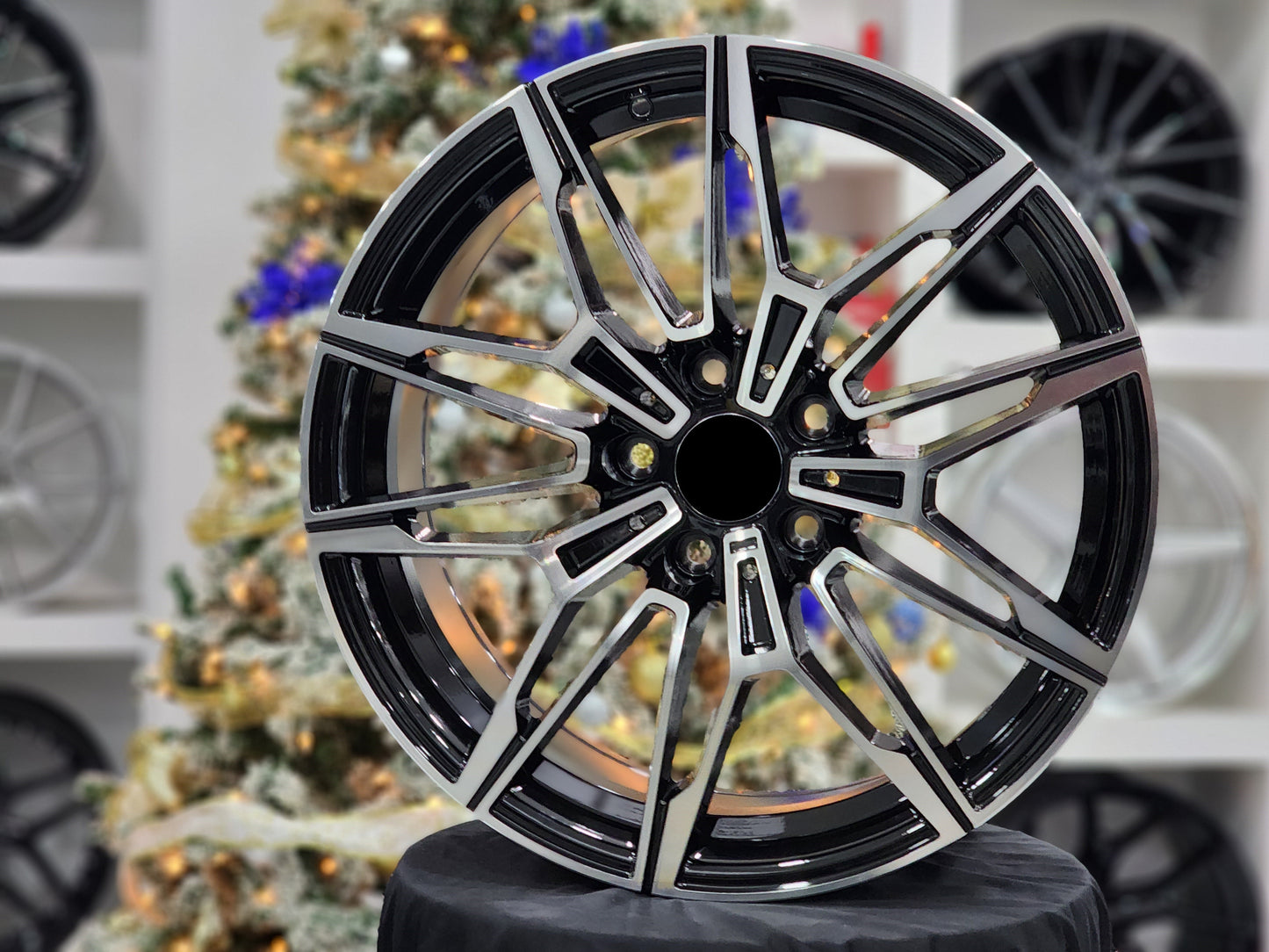 E714 Black Machined Face 18x9.0 ET35 5.120 - Square Set (4 Wheels)
