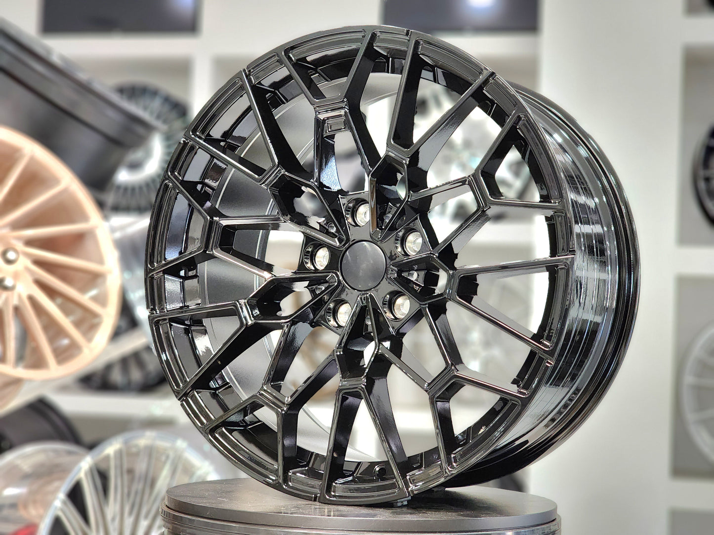 E717 Gloss Black 20x8.5 ET30 5.120 - Square Set (4 Wheels)