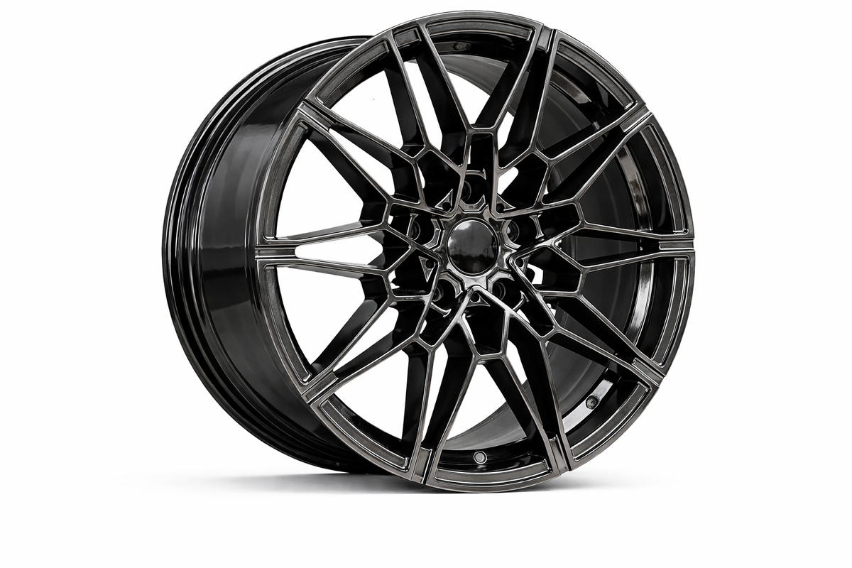 E718 Gloss Black 19x8 5x120 Square Wheels ET35 β Set of 4