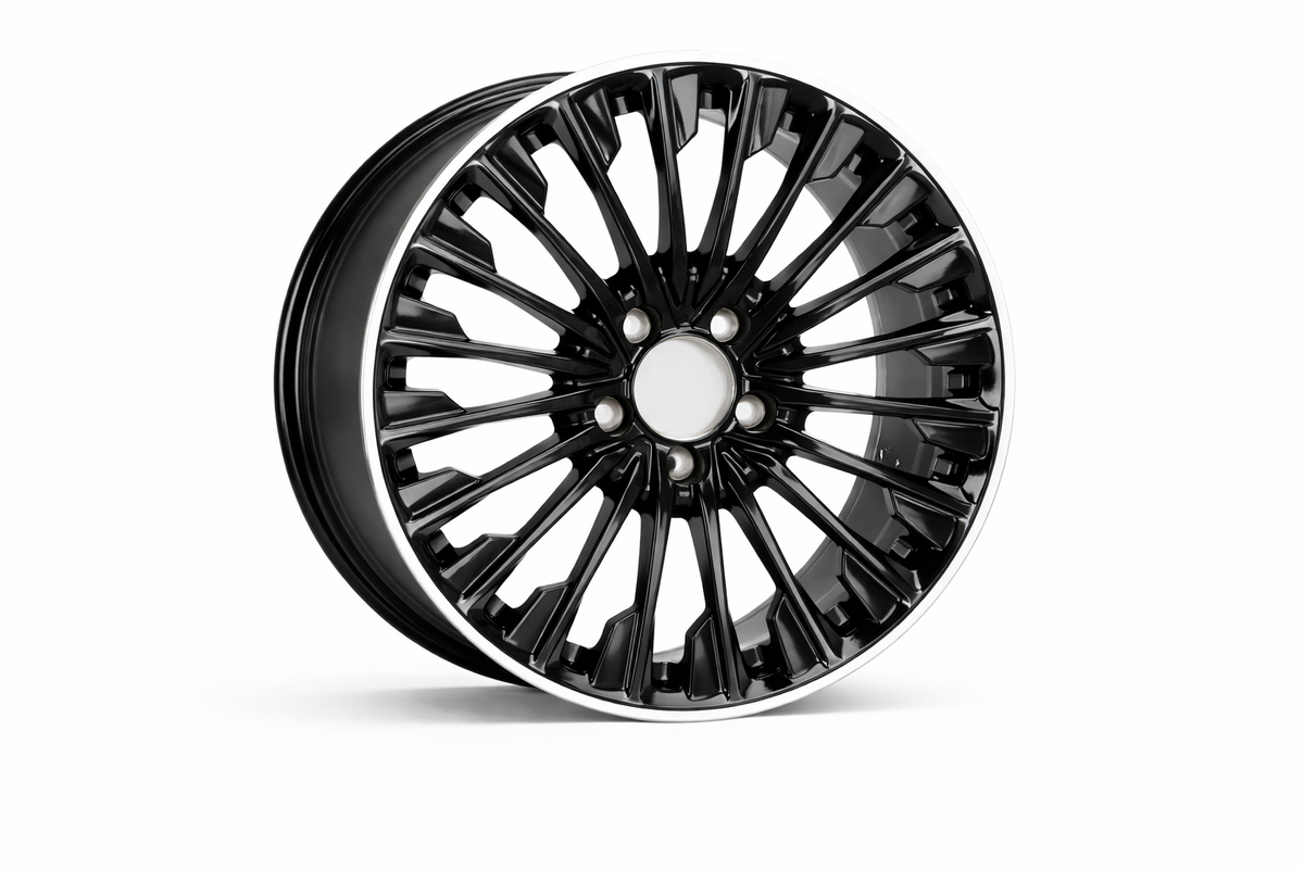 E811 Black Machined Lip 19x8 / 19x9 5x112 Staggered Wheels ET36 / ET42 β Set of 4