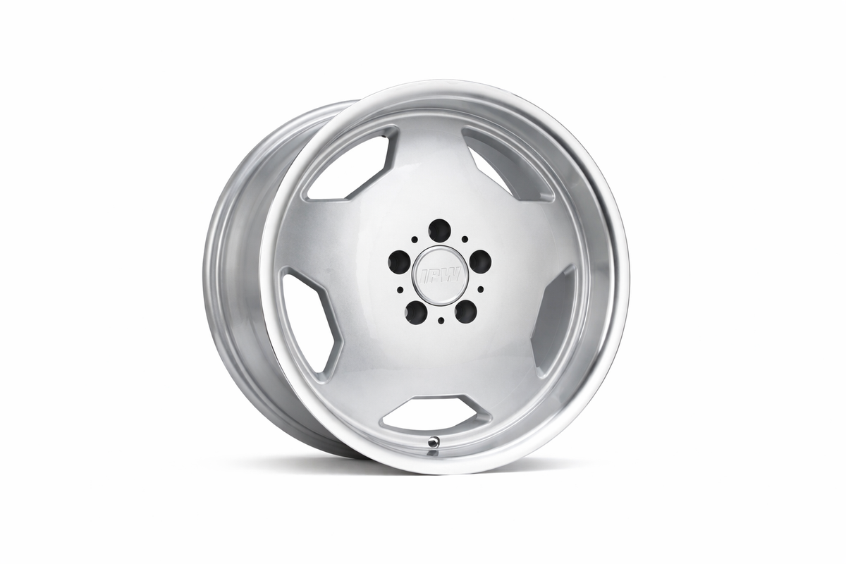 E823 Silver Machined Lip 17x8 5x112 Square Wheels ET25 β Set of 4