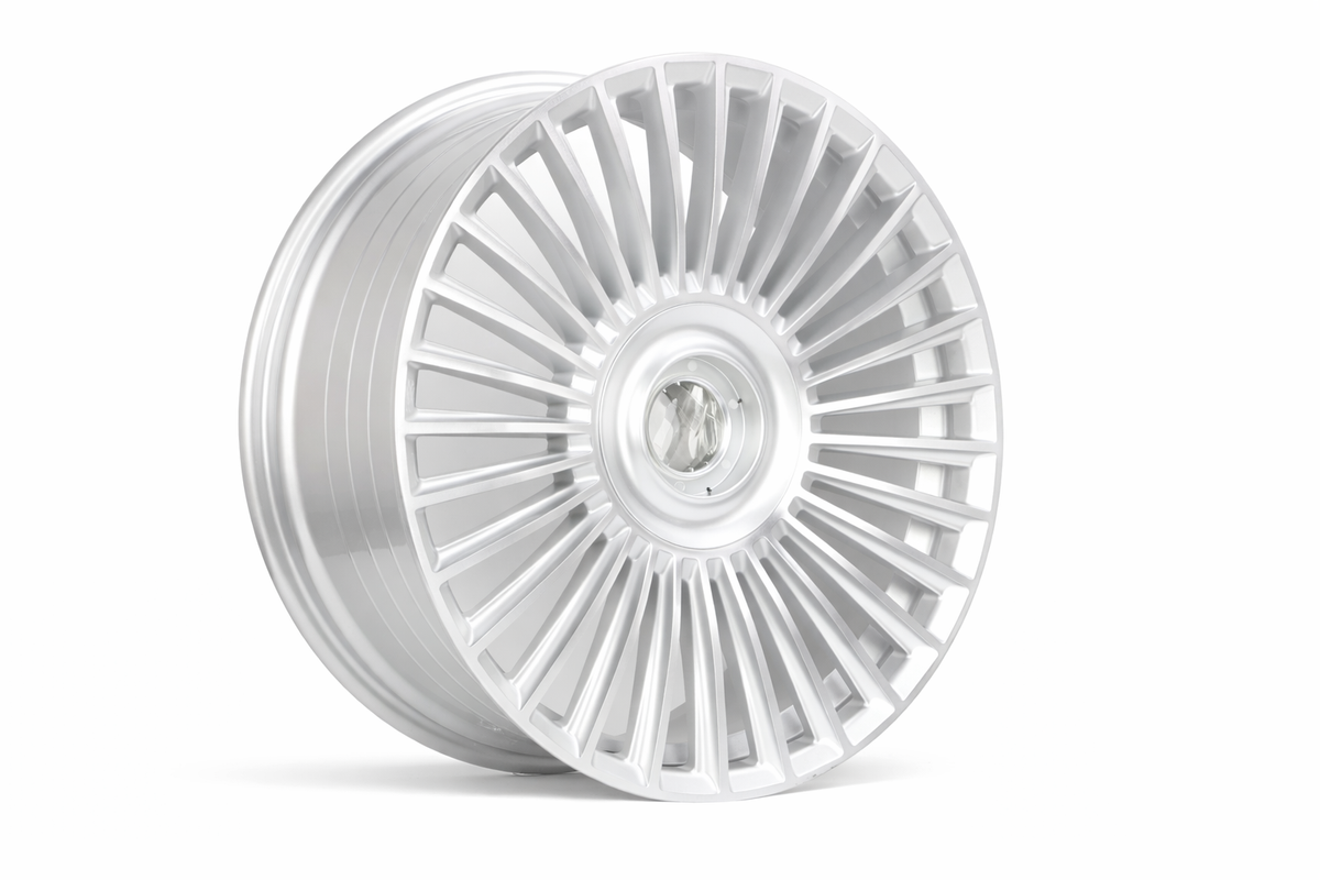 E841F Silver Machined Face 22x9 5x112/5x114.3/5x120 Square Wheels ET25 β Set of 4
