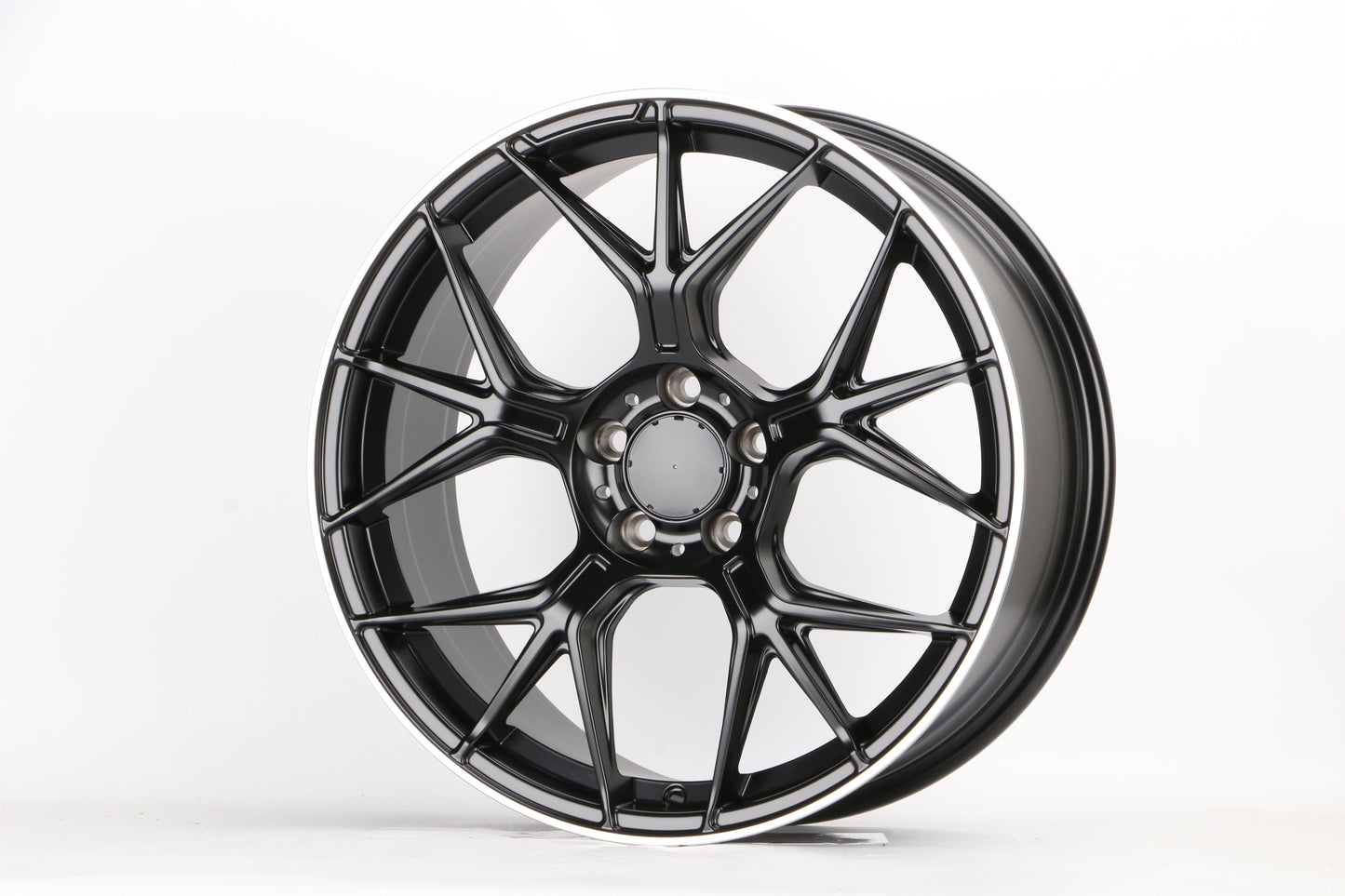E871 Satin Black Machined Lip 20x9.5 ET43 5x112 – (Square Set of 4)
