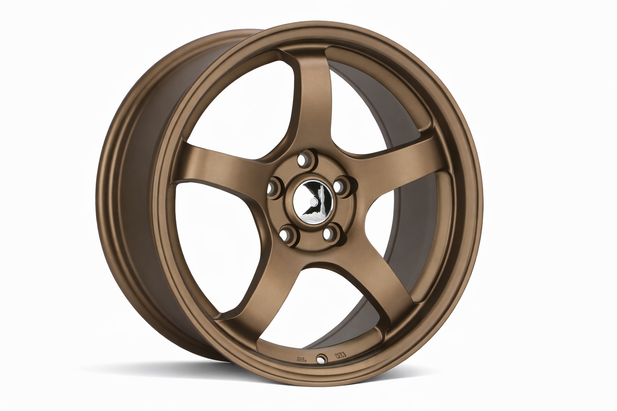 E1547 Satin Bronze Lip With Gloss Bronze Lip 17x8 5x114.3 Square Wheels ET35 β Set of 4