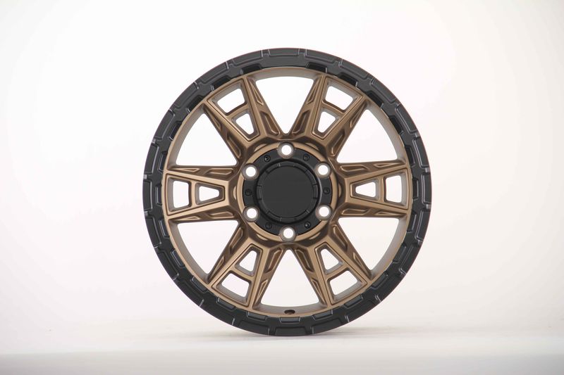 E9103 Satin Bronze Spoke Black Lip 17x8.5 ET0 6.139 – (Square Set of 4)