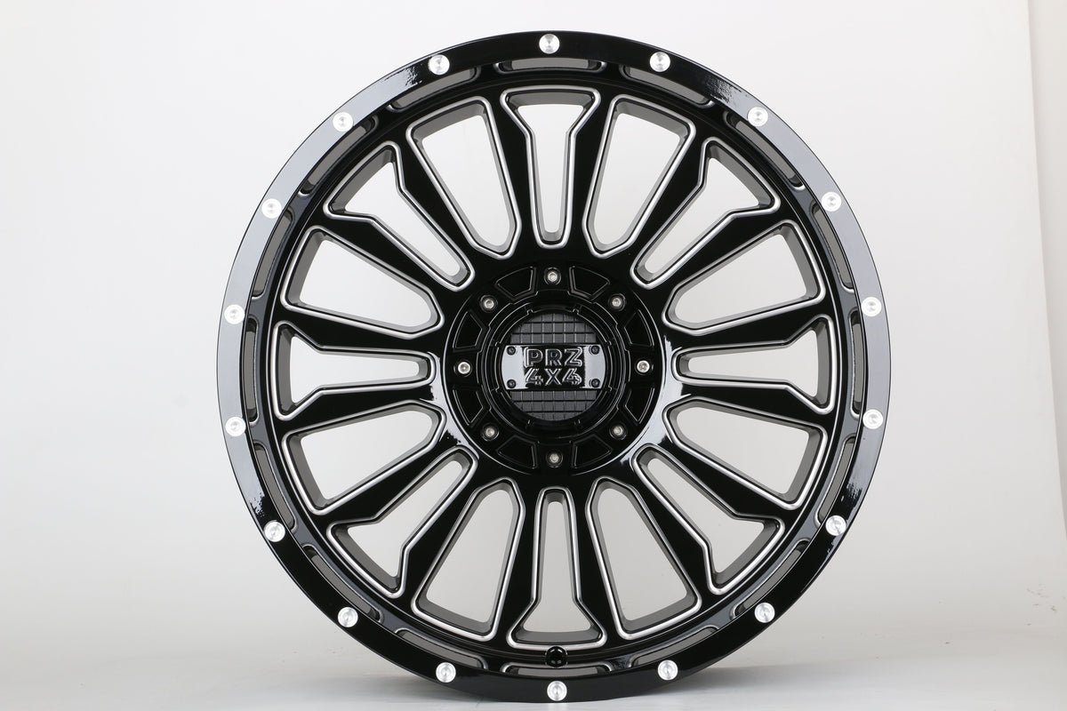 E923 Gloss Black Milled 20x10.0 ET-12 6.135.139 - Square Set (4 Wheels)