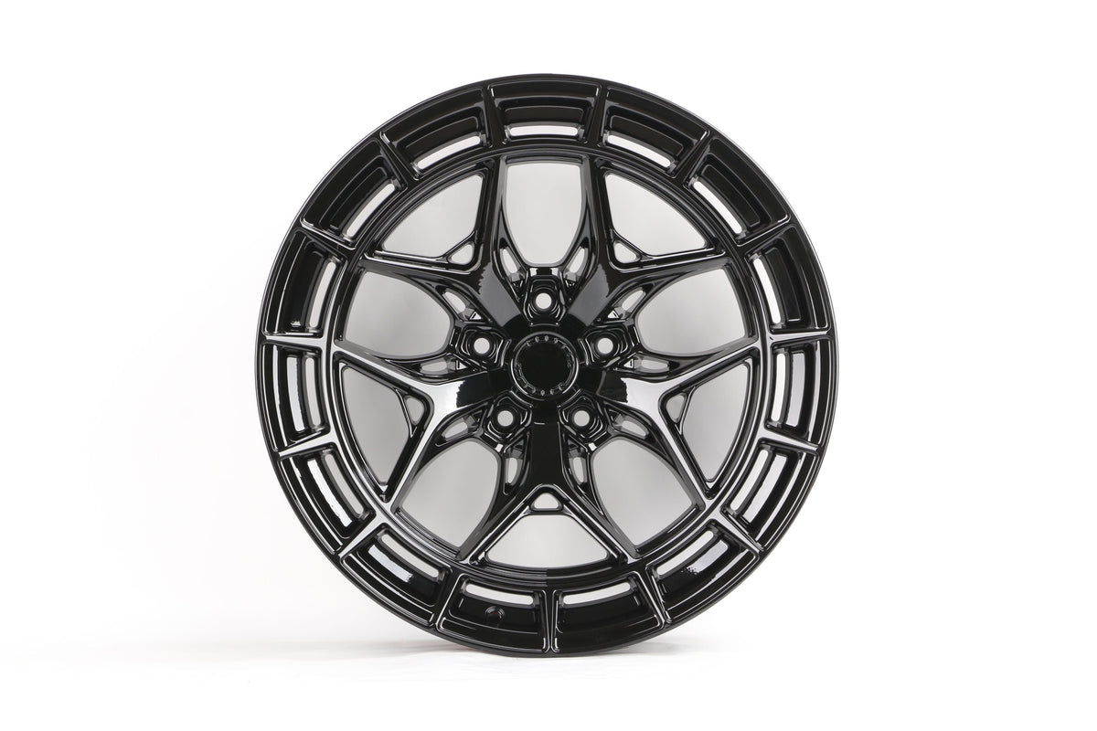 E933 Gloss Black 20x10.0 ET-10 5.127 - Square Set (4 Wheels)
