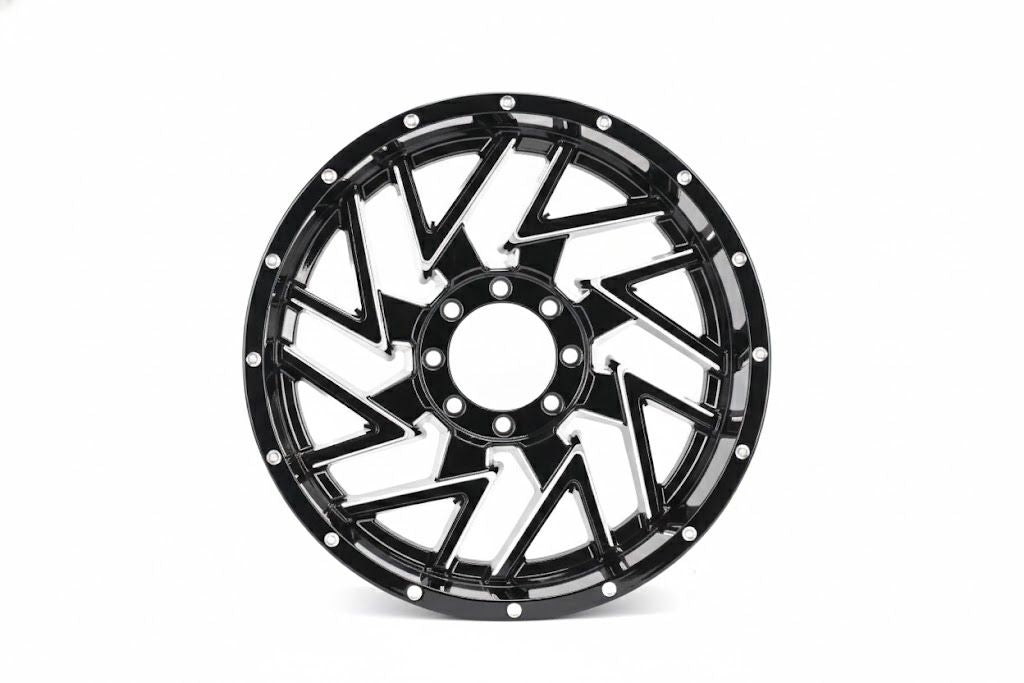 E955 Gloss Black Milled 20x10.0 ET-12 6.135.139 - Square Set (4 Wheels)