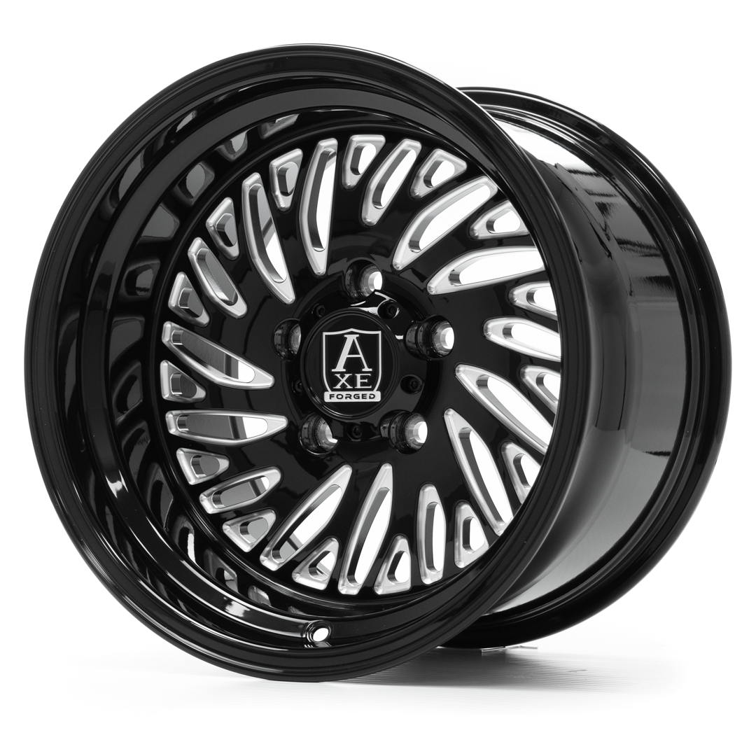AXE WHEELS AF10 UTV (right) GLOSS BLACK MILLED 15x10 ET0 5x114 (Square Set of 4)