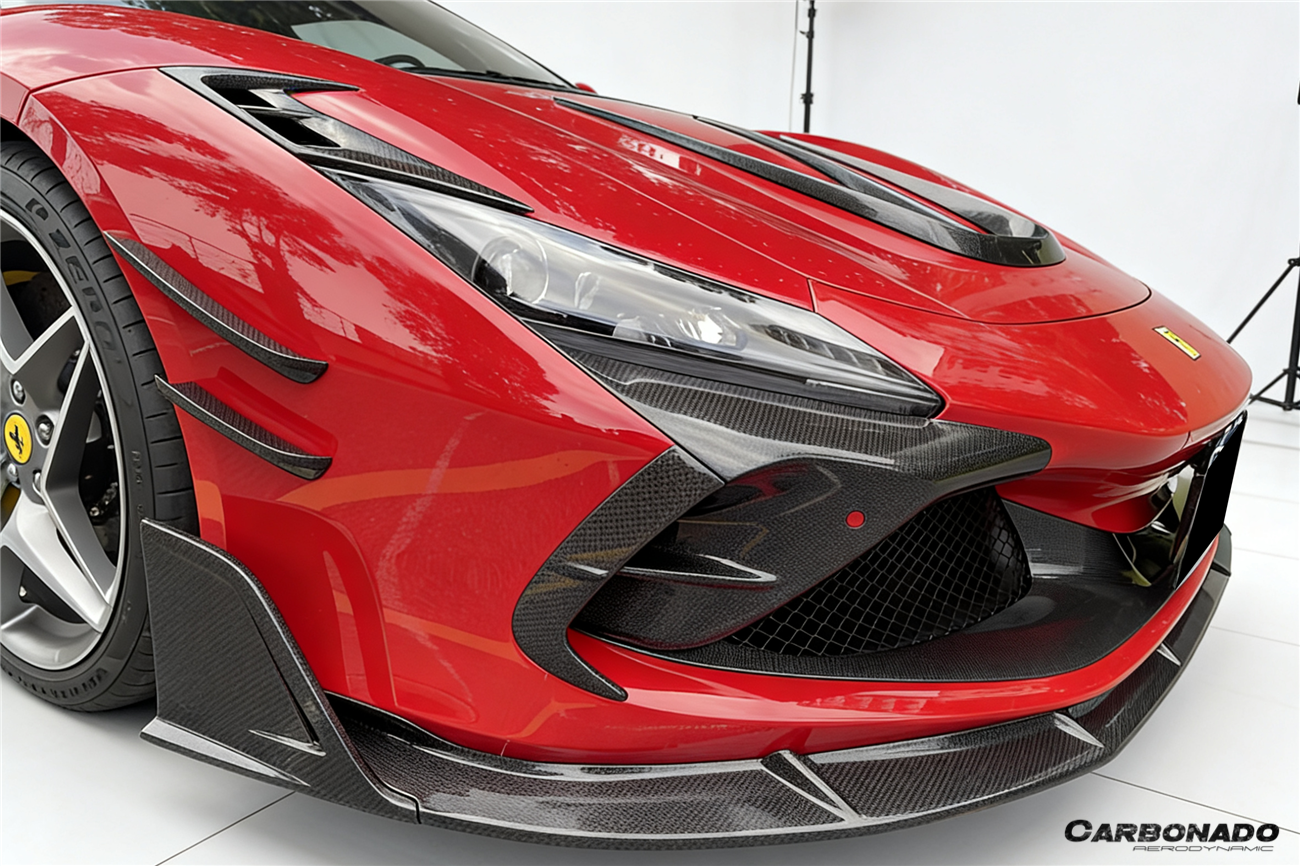 2019-2024 Ferrari F8 MSY Style Autoclave Carbon Fiber Front Lip Splitter