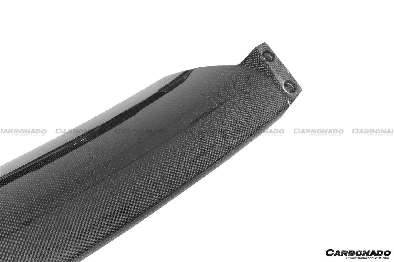 2018-2022 Ferrari 488 Pista OEM Style Carbon Fiber Front Bumper Low Center Chin Splitter - Carbonado Aero