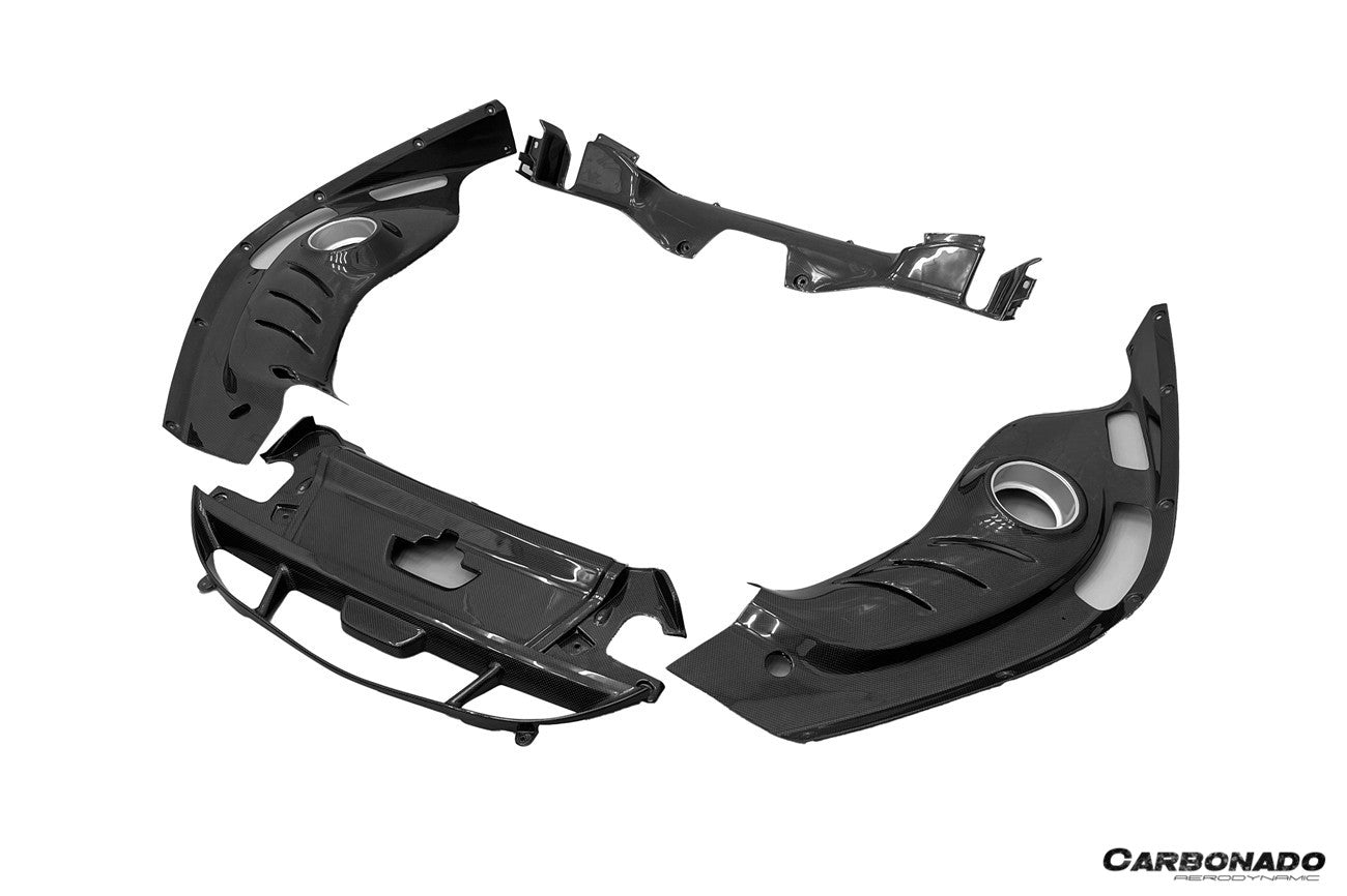 2022-UP Ferrari 296 GTB OE Style Dry Carbon Fiber Engine Bay Panel Replacement Kits 4pcs