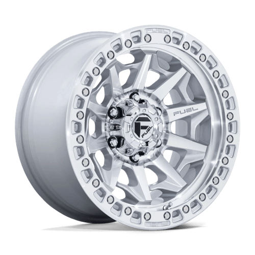 Fuel D883 Covert – 17x8.5 ET+14 6x139.7 Silver W/ Machined Face (Set of 4)