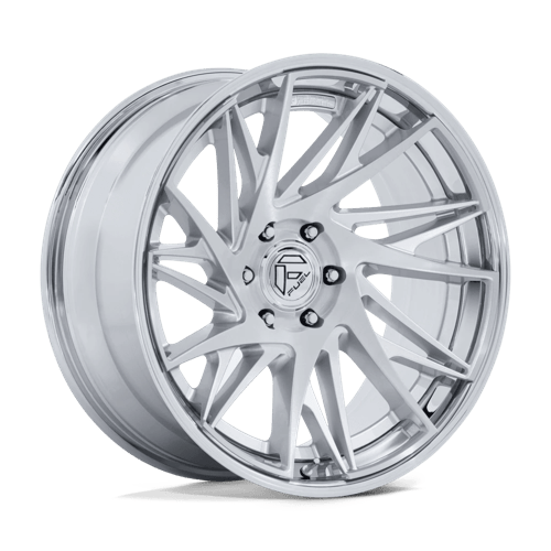 Fuel FC405 Dynamo – 22x9.5 ET+20 6x139.7 Gloss Silver W/ Chrome Lip & Brushed Face (Set of 4)