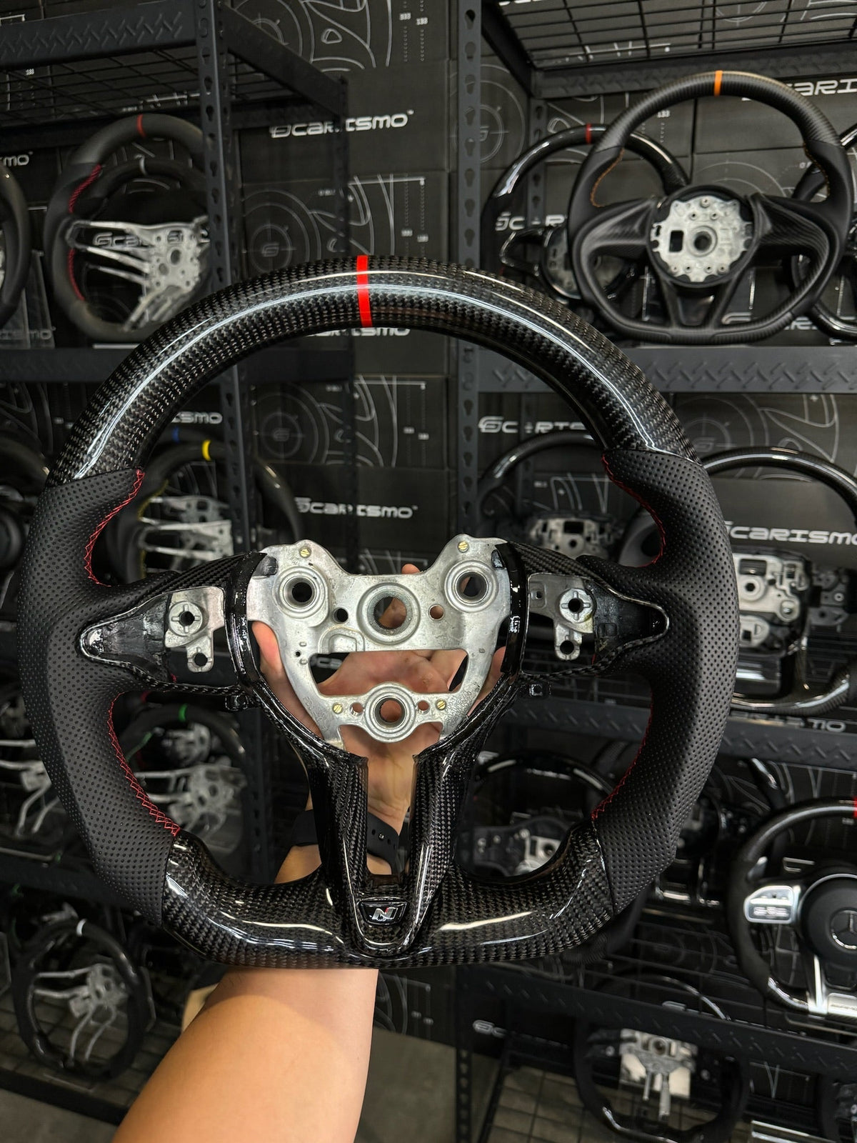 Carismo Steering Wheel For Hyundai Elantra N (CN7) - Sport - Gloss Carbon - Perforated Leather