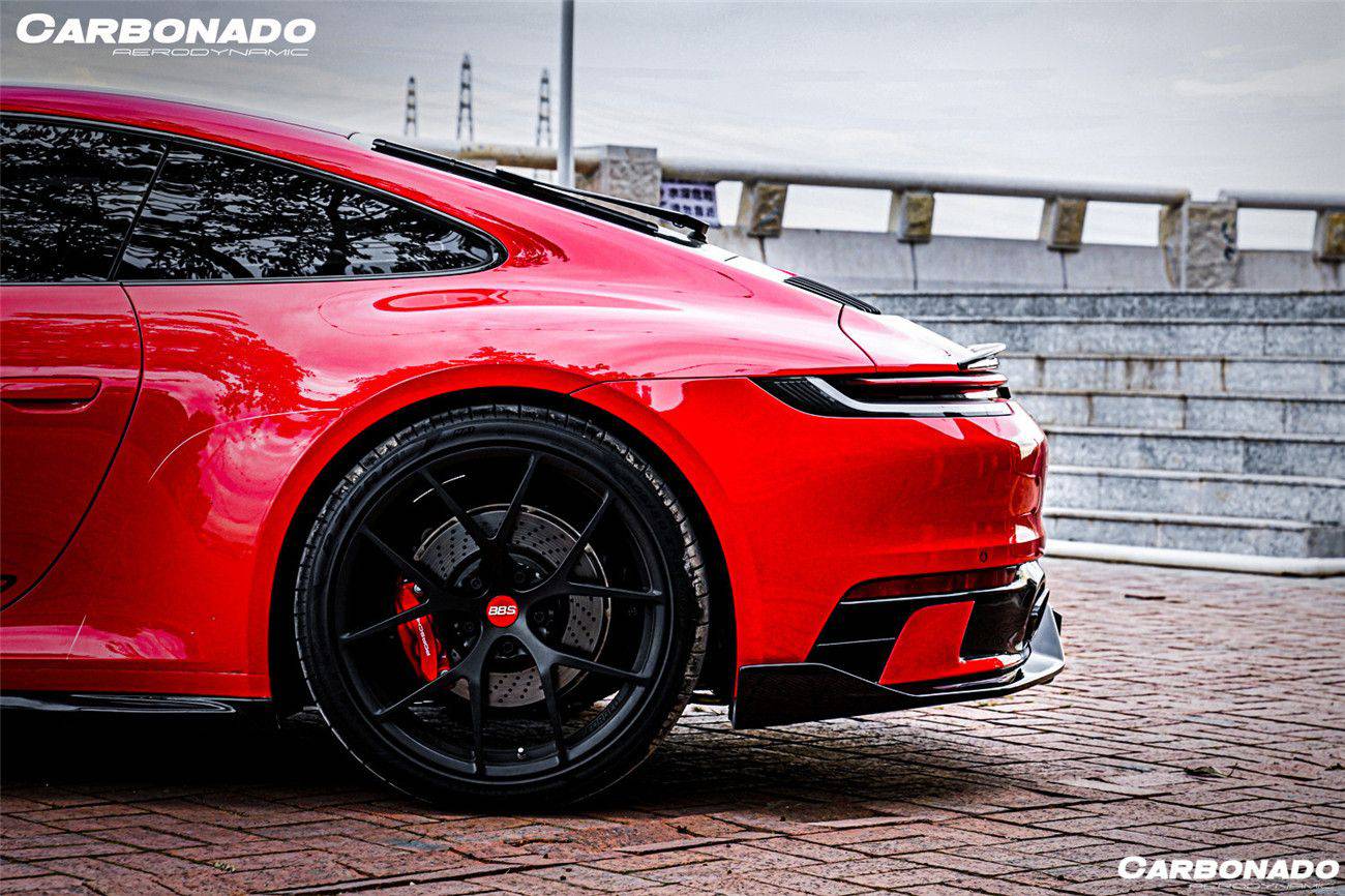 2019-2023 Porsche 911 992 Carrera/Targa Sport Design Bumper WP Style Dry Carbon Fiber Rear Lip - Carbonado Aero