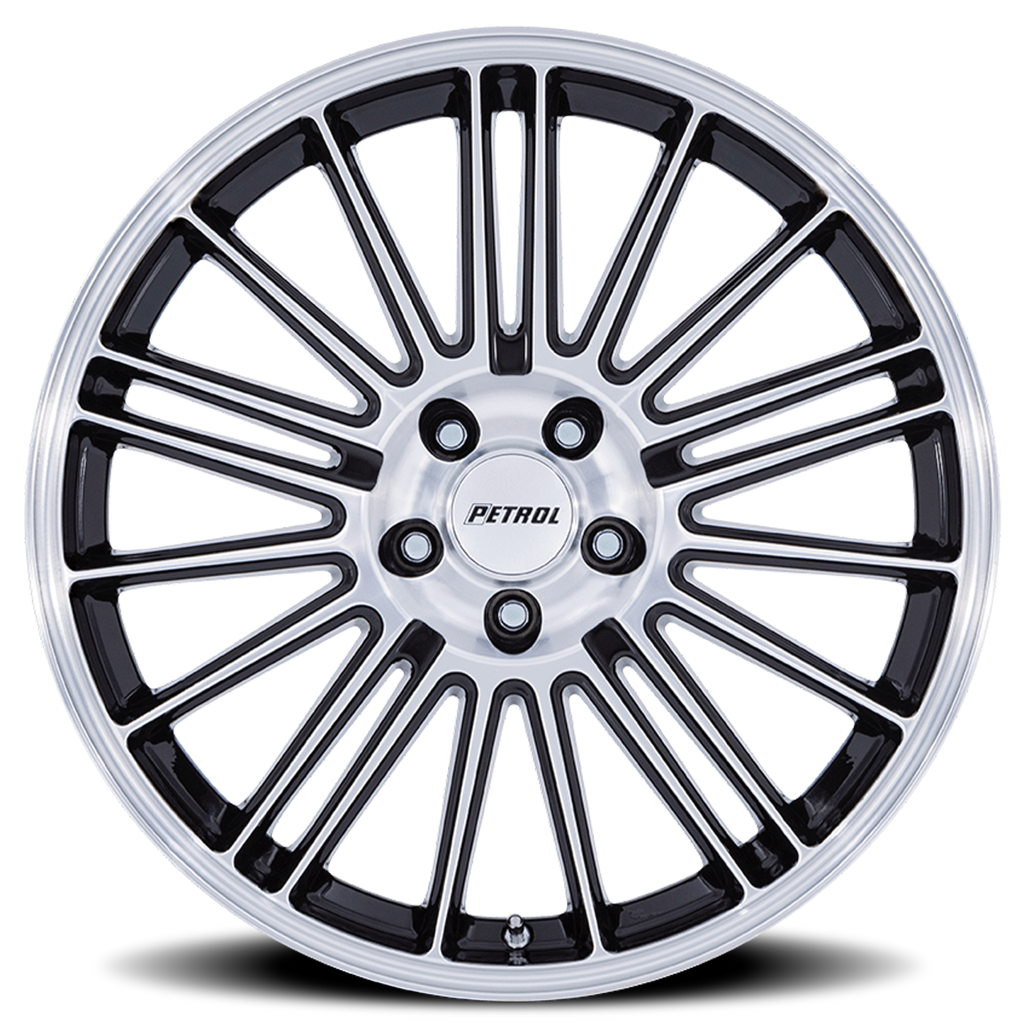 Petrol Wheels P1D GBM 18x8 +35 5x120mm 74.1mm Gloss Black Machined Face