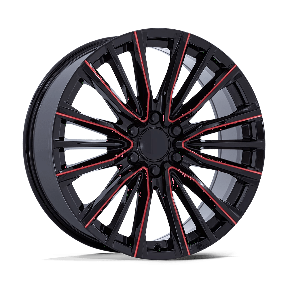 Performance Replica Wheels PR223 GBMR 22x9 +28 6x139.7mm 78.1mm Gloss Black Milled Red
