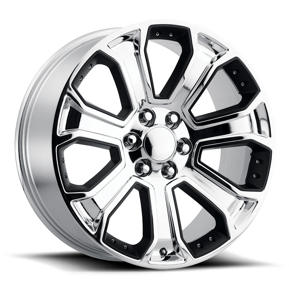 Performance Replica Wheels PR113 C 22x9 +24 6x139.7mm 78.1mm Chrome Matte Black Accents