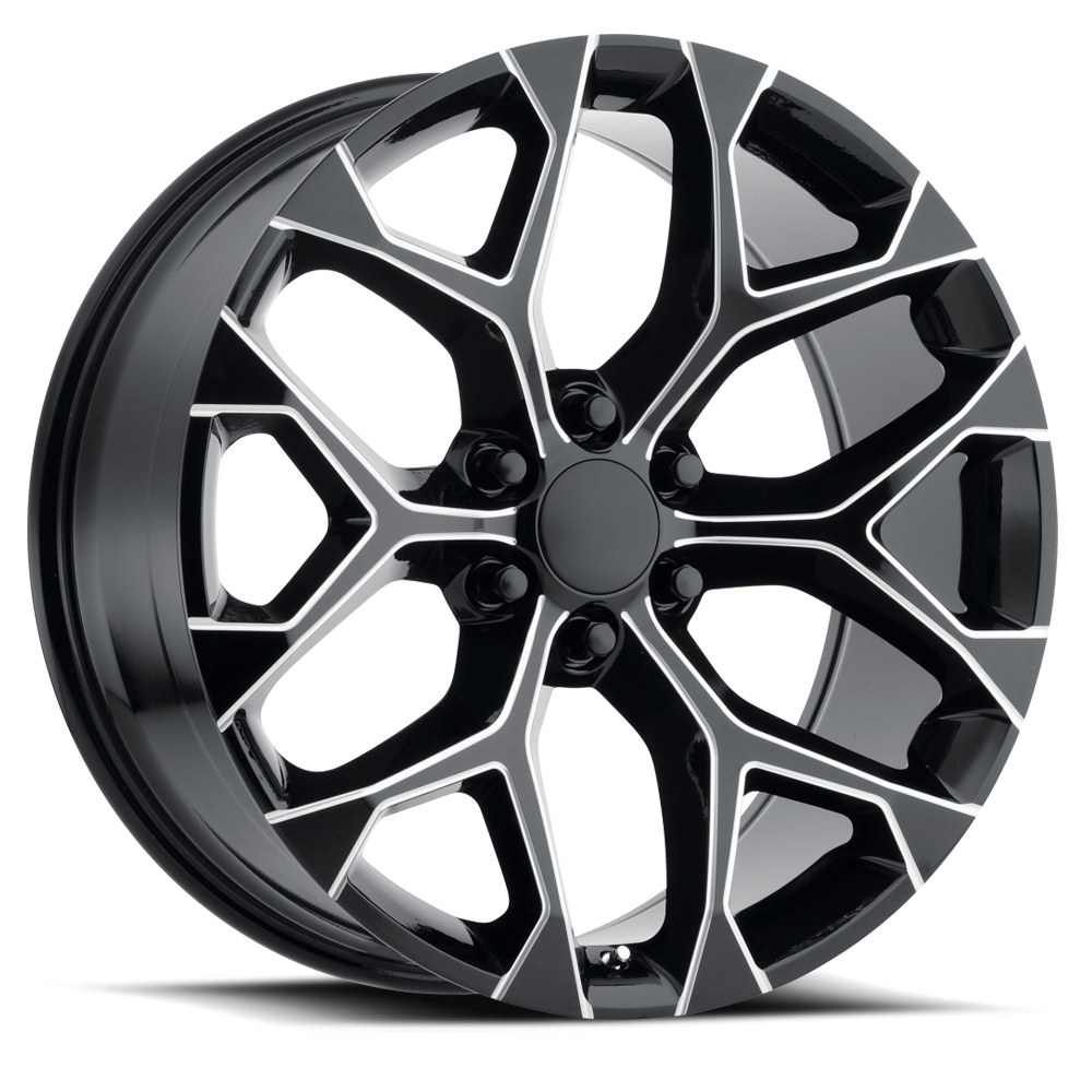 Performance Replica Wheels PR176 M 20x9 +24 6x139.7mm 78.1mm Gloss Black Milled