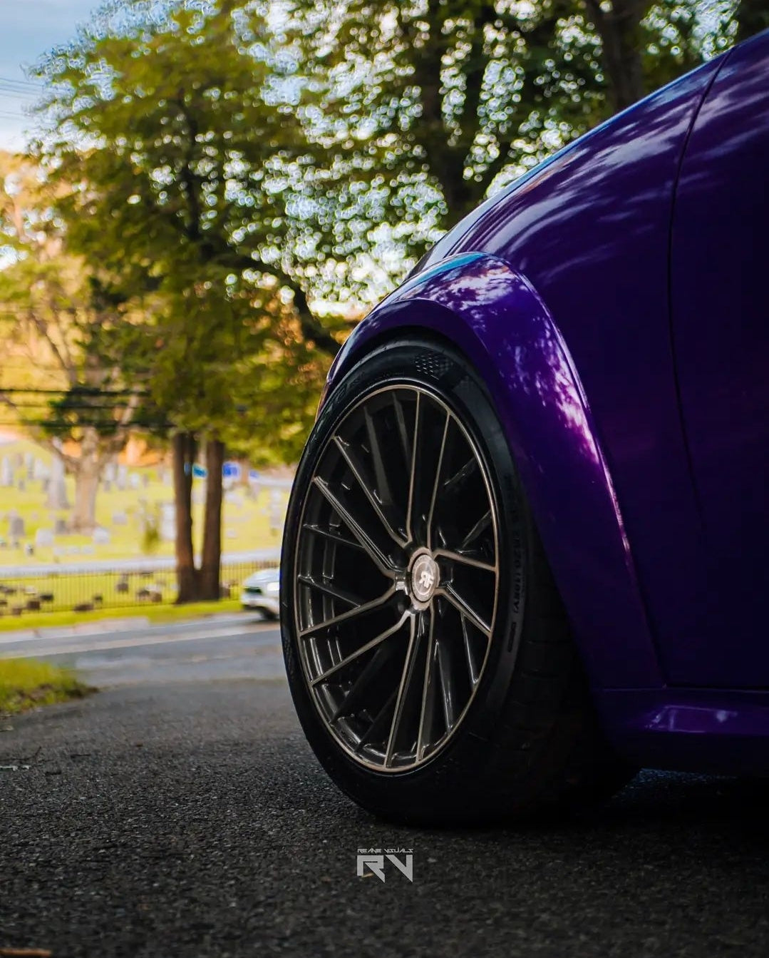 20" Road Force RFF2 Gunmetal Machine face tinted clear 5x115 ( Staggered Setup ) ( Set of 4 )