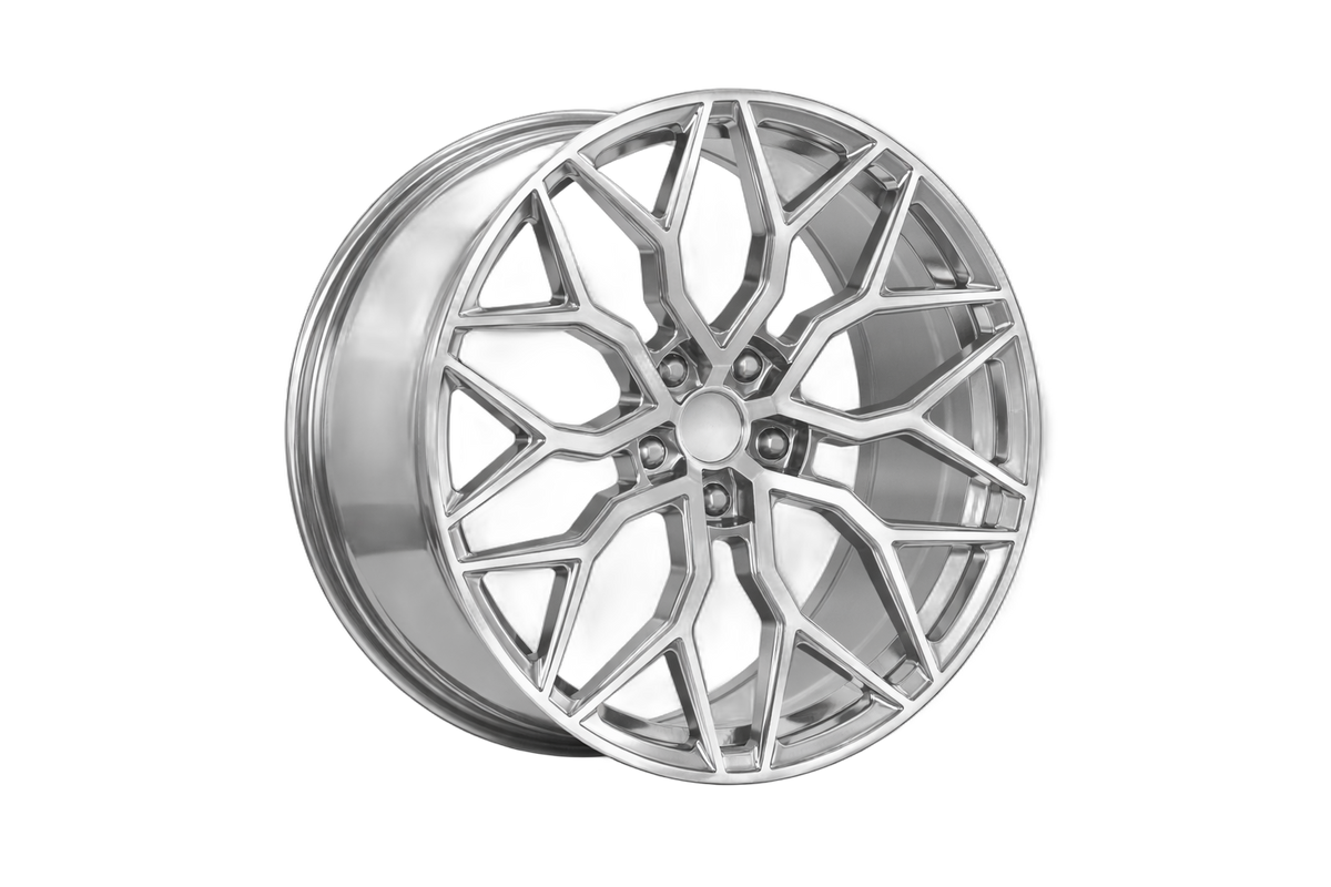 E028 Silver Machined Face 18x8.5 5x112/5x114.3 Square Wheels ET35 β Set of 4