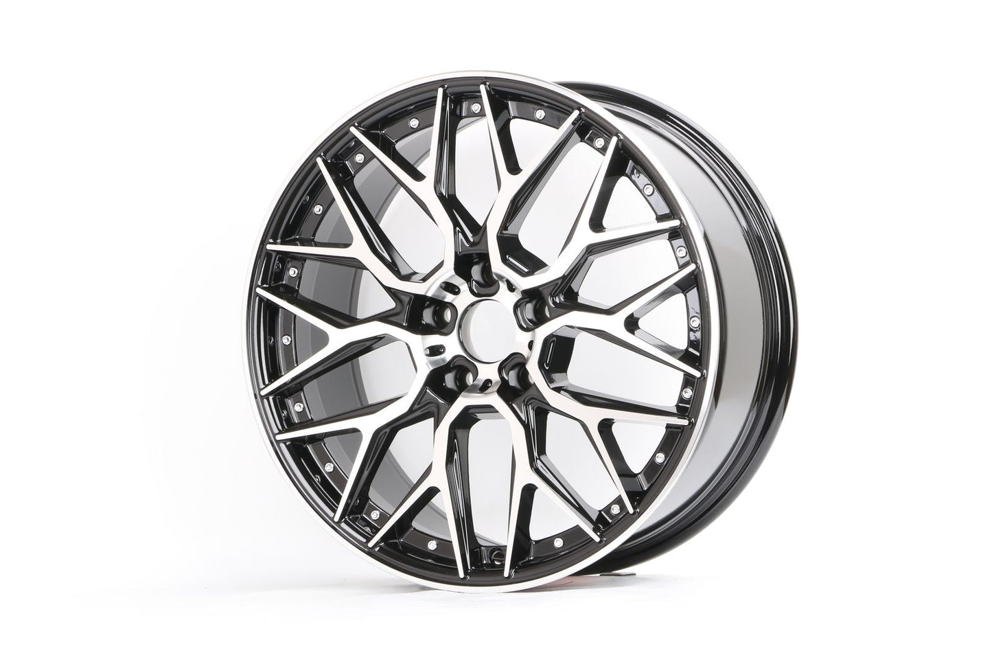 E034 Black Machined Face 18x8.0 ET35 5x112 - Square Set (4 Wheels)