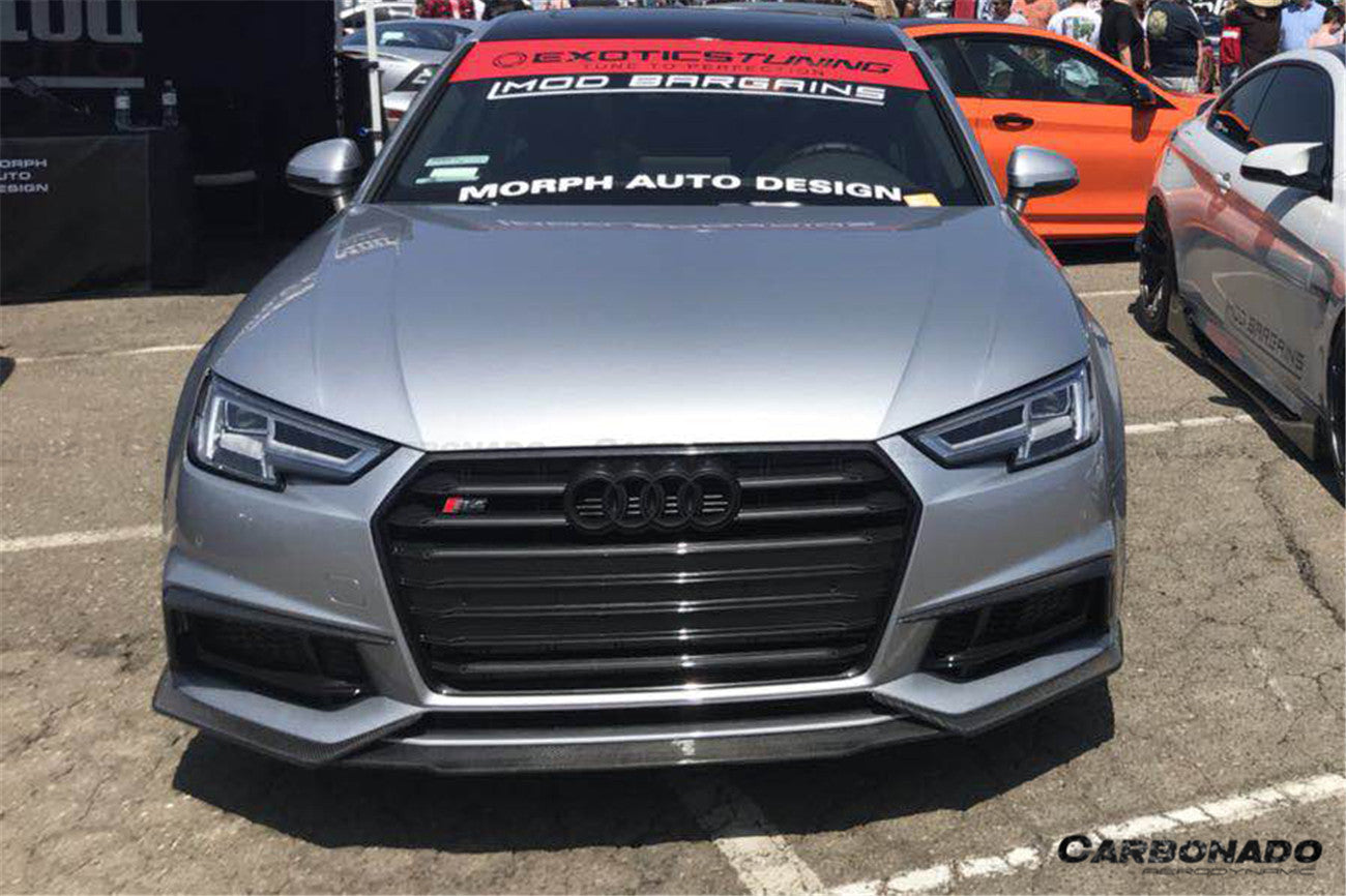 2017-2018 AUDI B9 A4 Sport S4 MD Style Carbon Fiber front bumper air vents trim