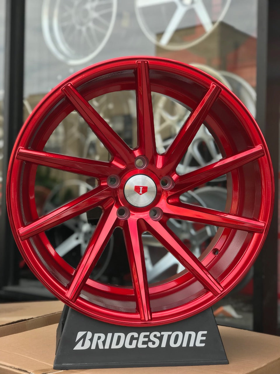 E013 Red 19x9.5 ET35 5.114 - Square Set (4 Wheels)