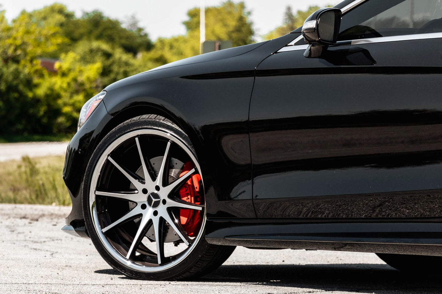 20" Rohana RFC10 Machine Black w/ Chrome Lip 5x114.3 ( Square Setup ) ( Set of 4 )