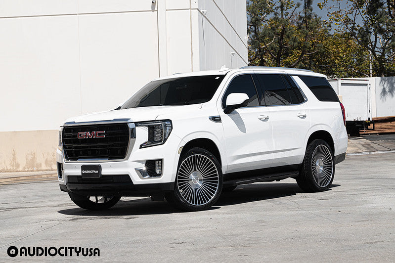 GMC Yukon-24β³-Kessab-Machined Black β Koko Kuture KESSAB wheels on vehicle