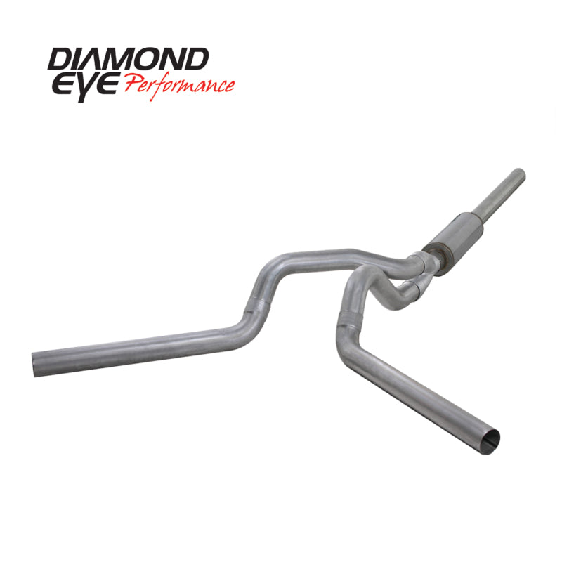 Diamond Eye KIT 4in Catback MFLR RPLCMENT PIPE DUAL AL: 2004.5-2007.5 DODGE CUMMINS 600
