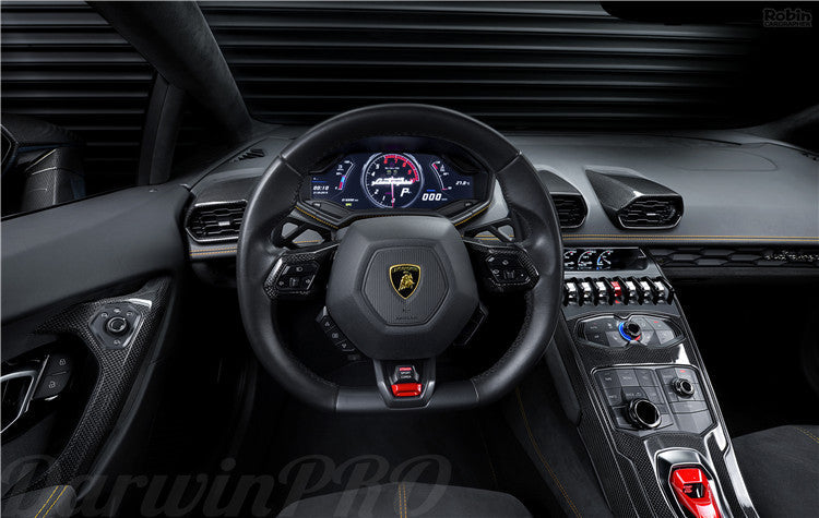 2015-2022 Lamborghini Huracan LP610/LP580 Autoclave Carbon Fiber Center Console Border Trim - DarwinPRO Aerodynamics