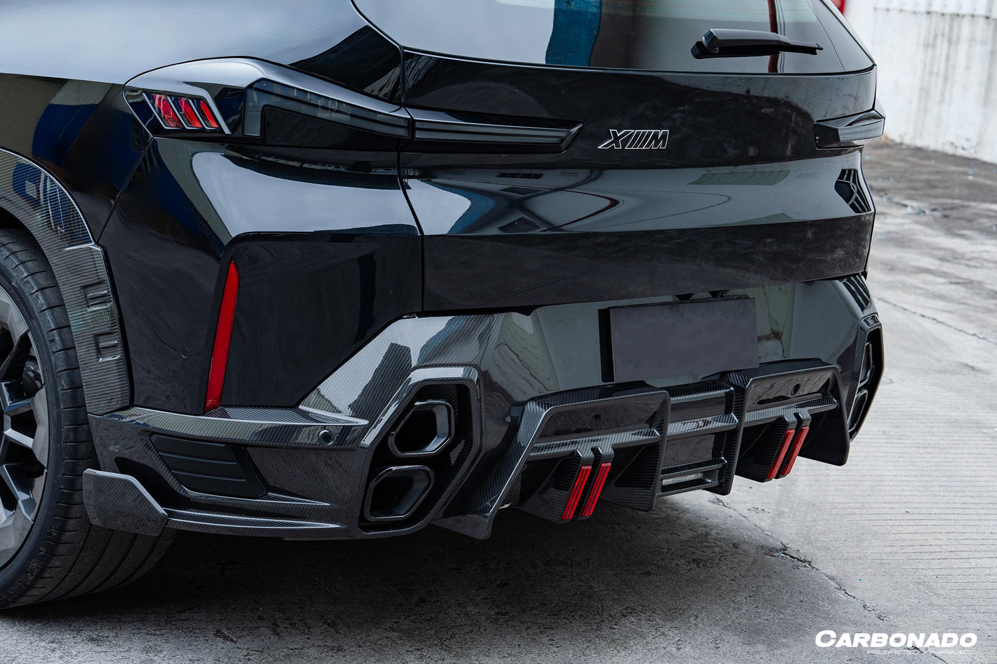 2023-2026 BMW XM G09 LD Style Dry Carbon Fiber Rear Diffuser Lip with Exhaust