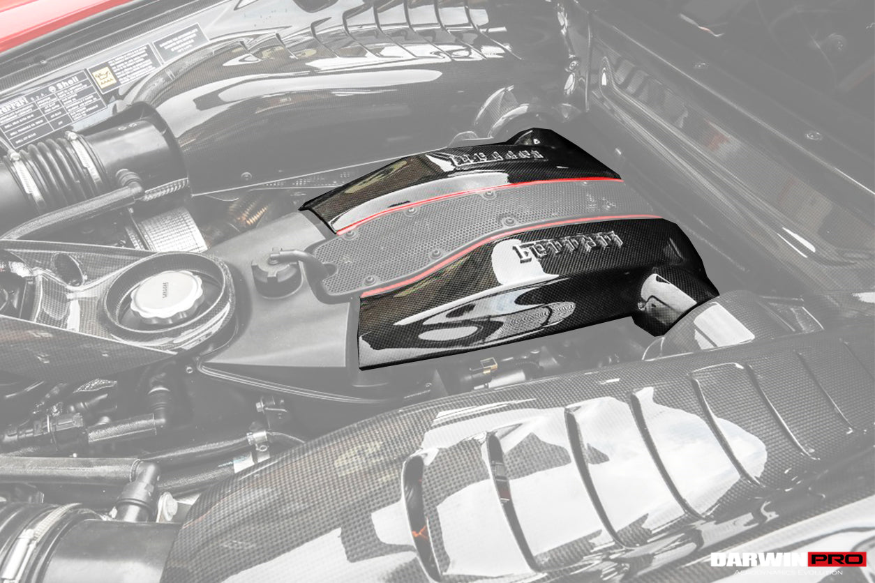 2015-2020 Ferrari 488 GTB/Spyder Dry Carbon Fiber Engine Cover Replacement - DarwinPRO Aerodynamics