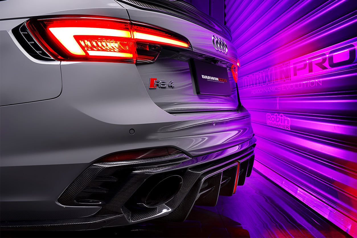2017-2022 Audi RS4 B9 BKSS Style Rear Diffuser w/ Caps - DarwinPRO Aerodynamics