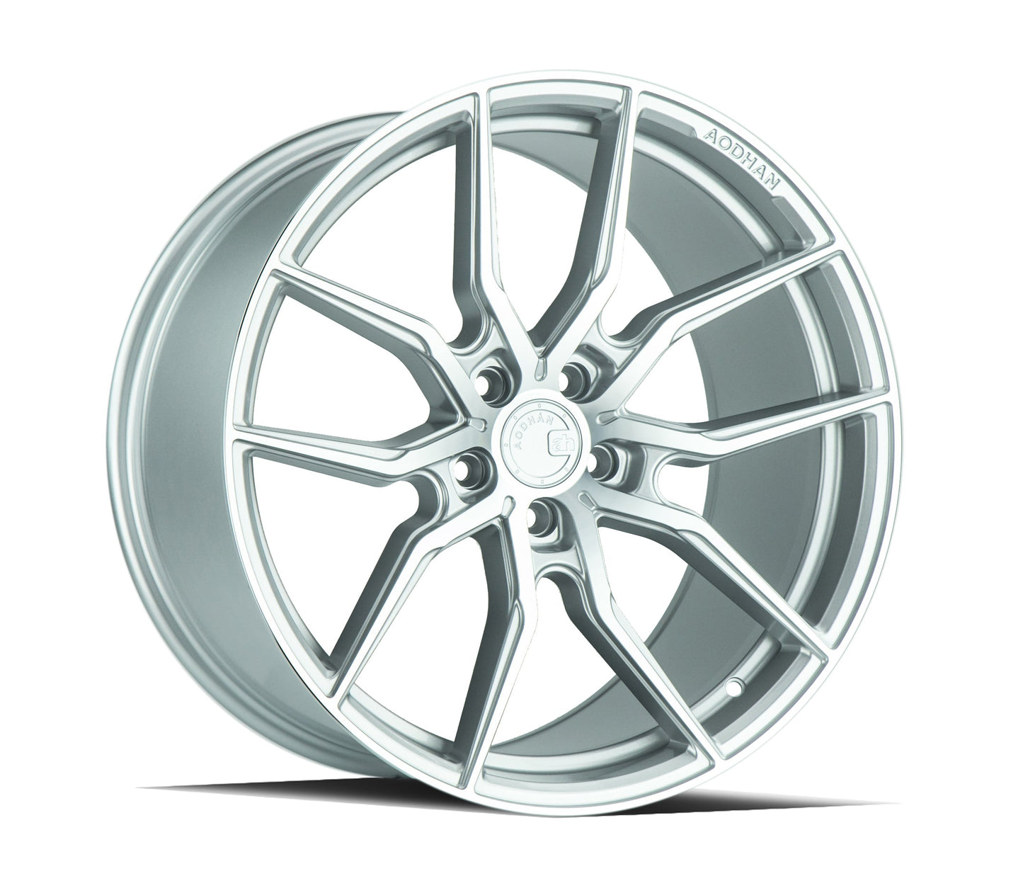 Aodhan AFF1 Gloss Silver Machined Face - 20x10.5 +45 5x114.3 (Square Set of 4)