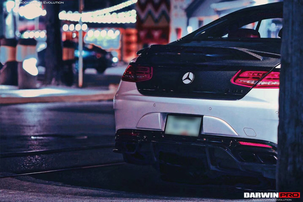 2014-2021 Mercedes Benz C217 S63/S65 AMG Coupe Carbon Fiber Rear Bumper Caps - DarwinPRO Aerodynamics