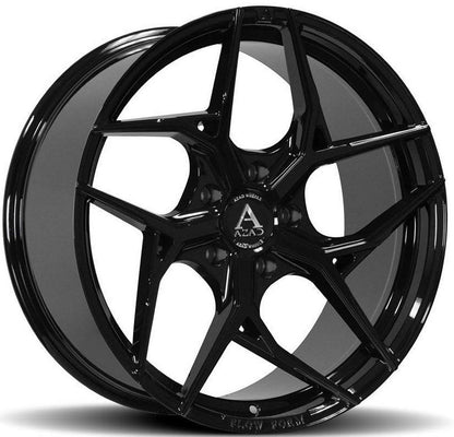 22" Azad AZ FF01 Gloss Black 5x114.3 ( Staggered Setup ) ( Set of 4 )